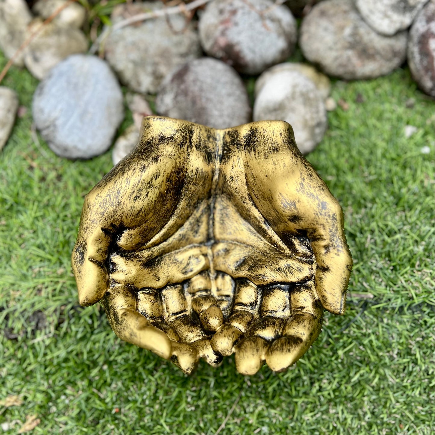 Golden Prayer Hands Sculpture