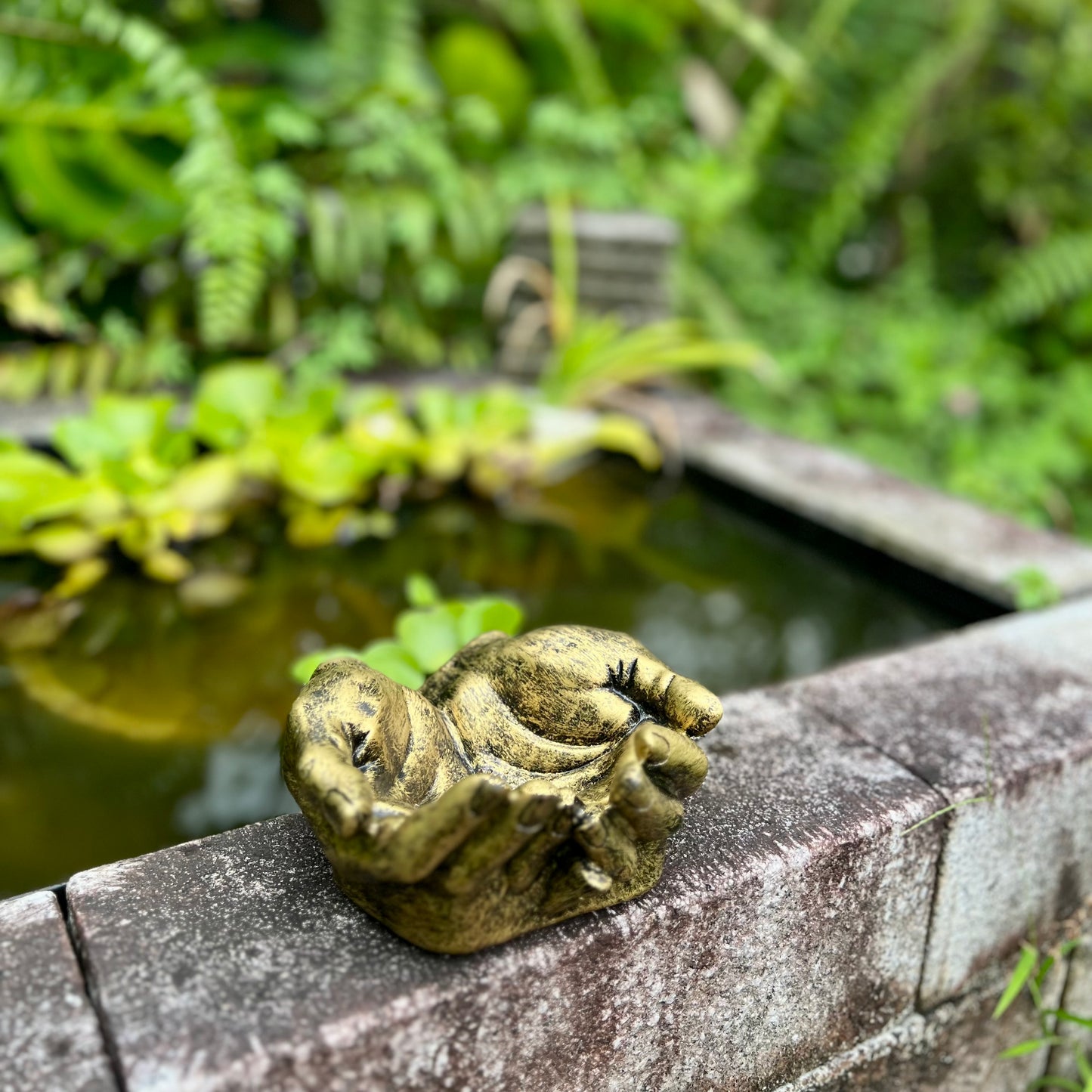 Golden Prayer Hands Sculpture