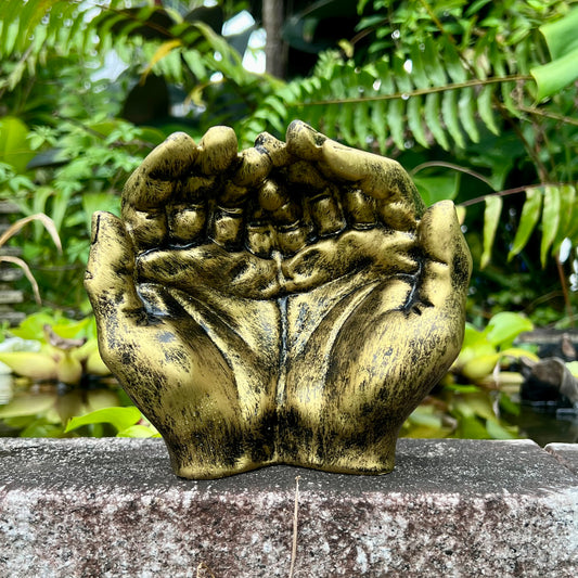 Golden Prayer Hands Sculpture
