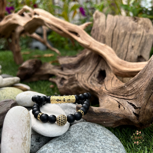 Matte Black Agate Bracelets